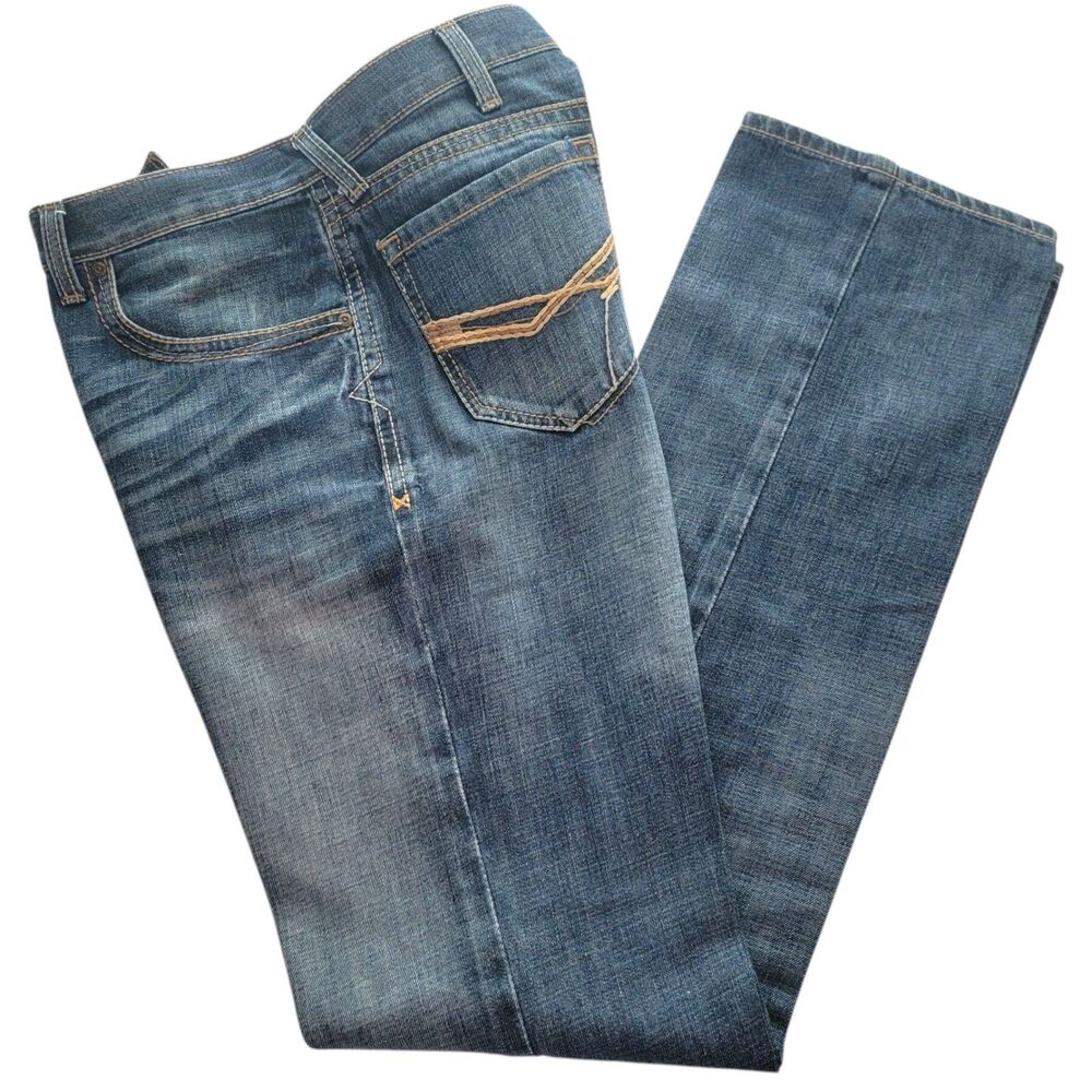 Ariat M2 Relaxed Bootcut Jeans Mens 36x38 Blue Denim Western Fit Cowboy Workwear